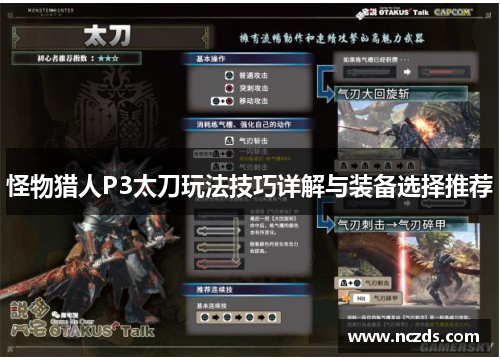 怪物猎人P3太刀玩法技巧详解与装备选择推荐