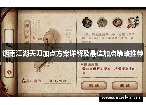 烟雨江湖天刀加点方案详解及最佳加点策略推荐